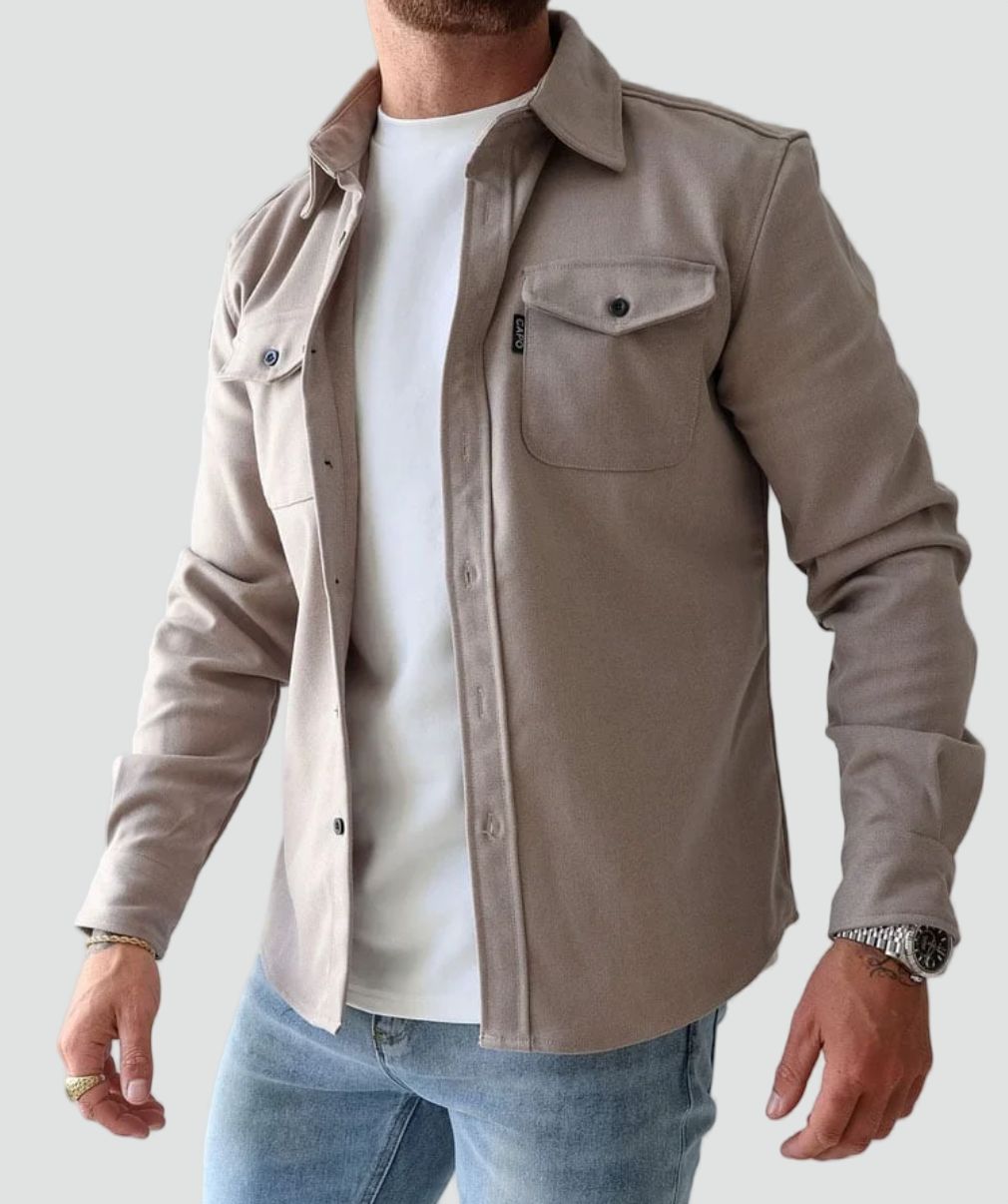 Men’s Button-Up Overshirt with Chest Pockets – Elmbridge