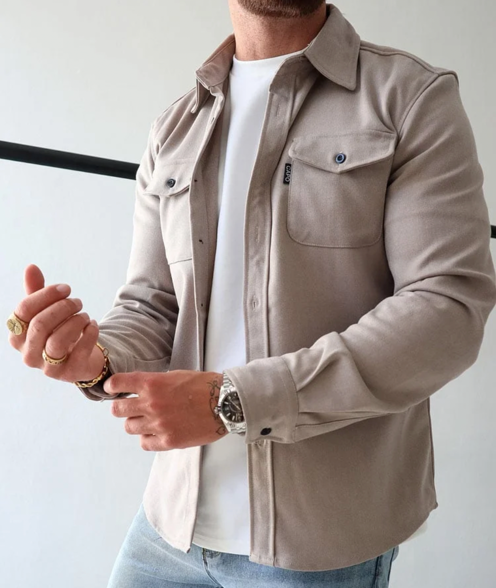 Men’s Button-Up Overshirt with Chest Pockets – Elmbridge