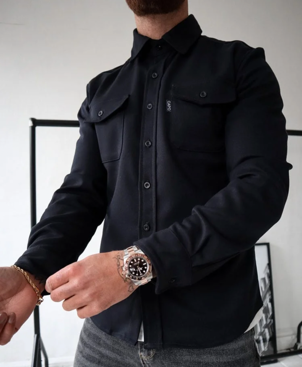 Men’s Button-Up Overshirt with Chest Pockets – Elmbridge