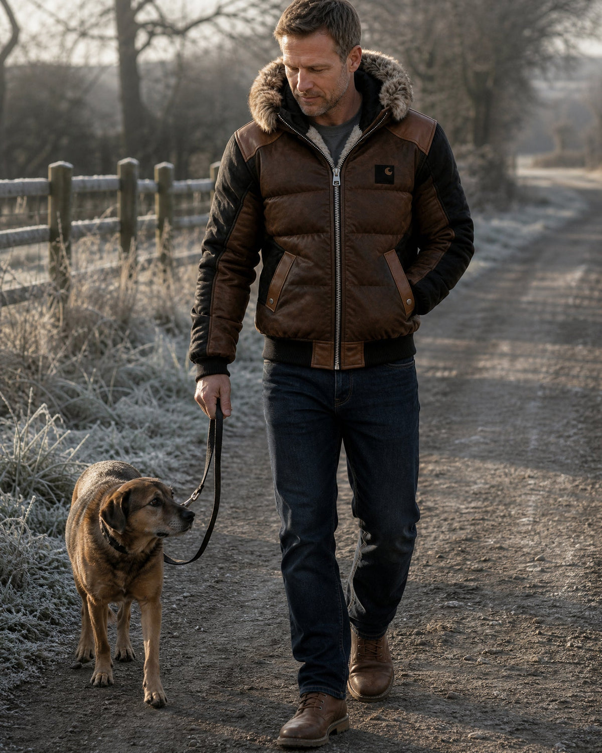Men’s Hooded Quilted Jacket with Faux Fur Trim – Ashford