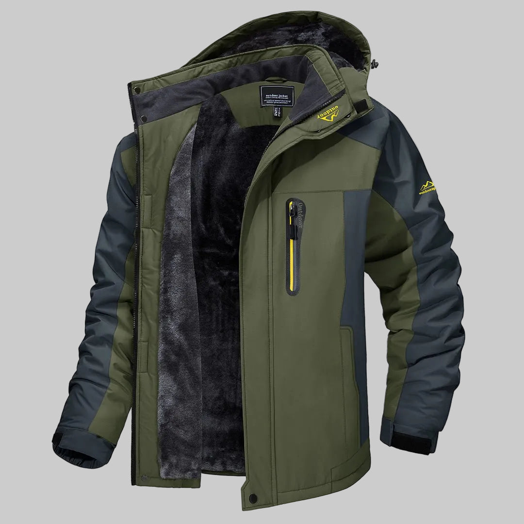 Men’s Hooded Jacket with Full Zip & Contrast Panels – Ridgeway