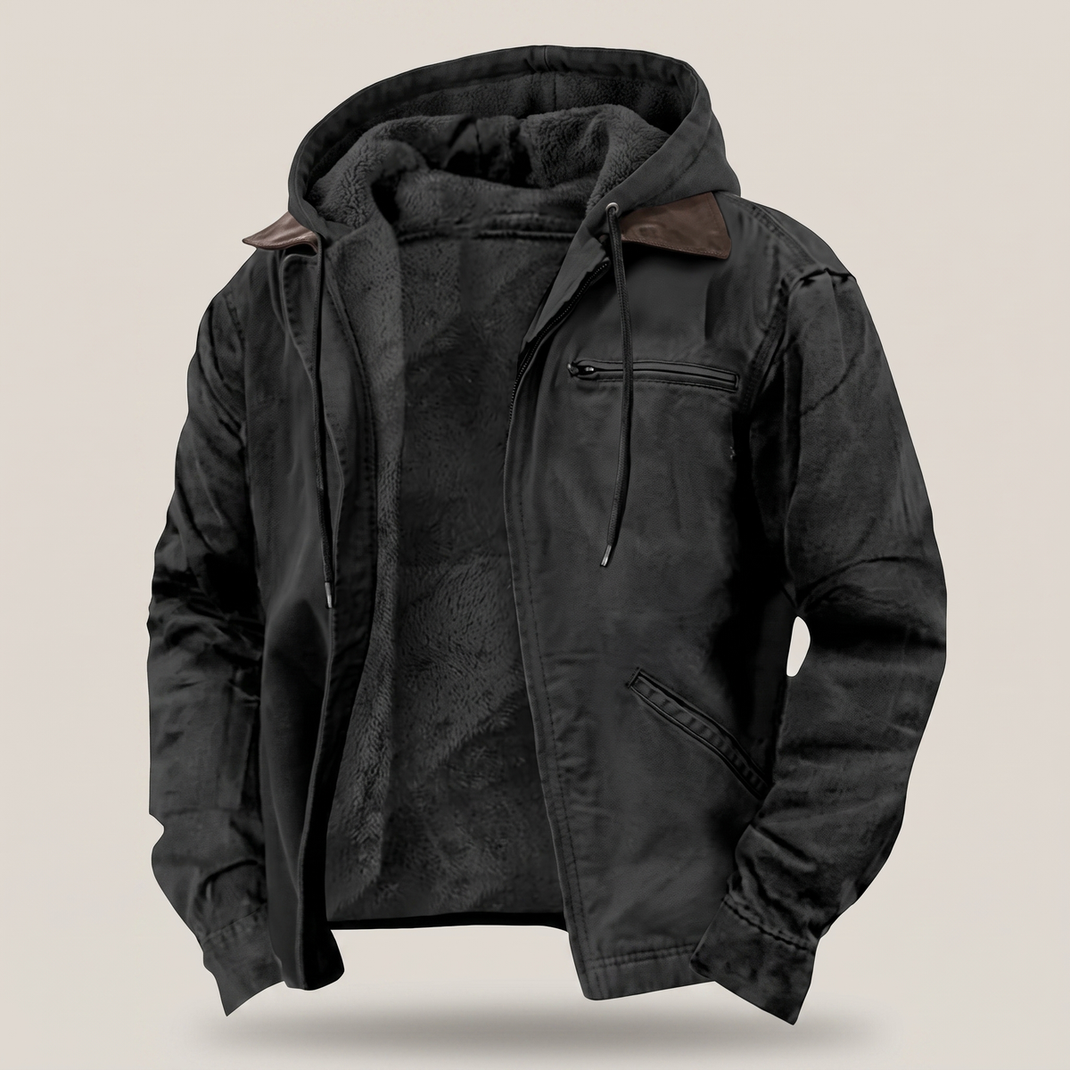 Brampton - Men’s Fleece-Lined Canvas Hooded Jacket