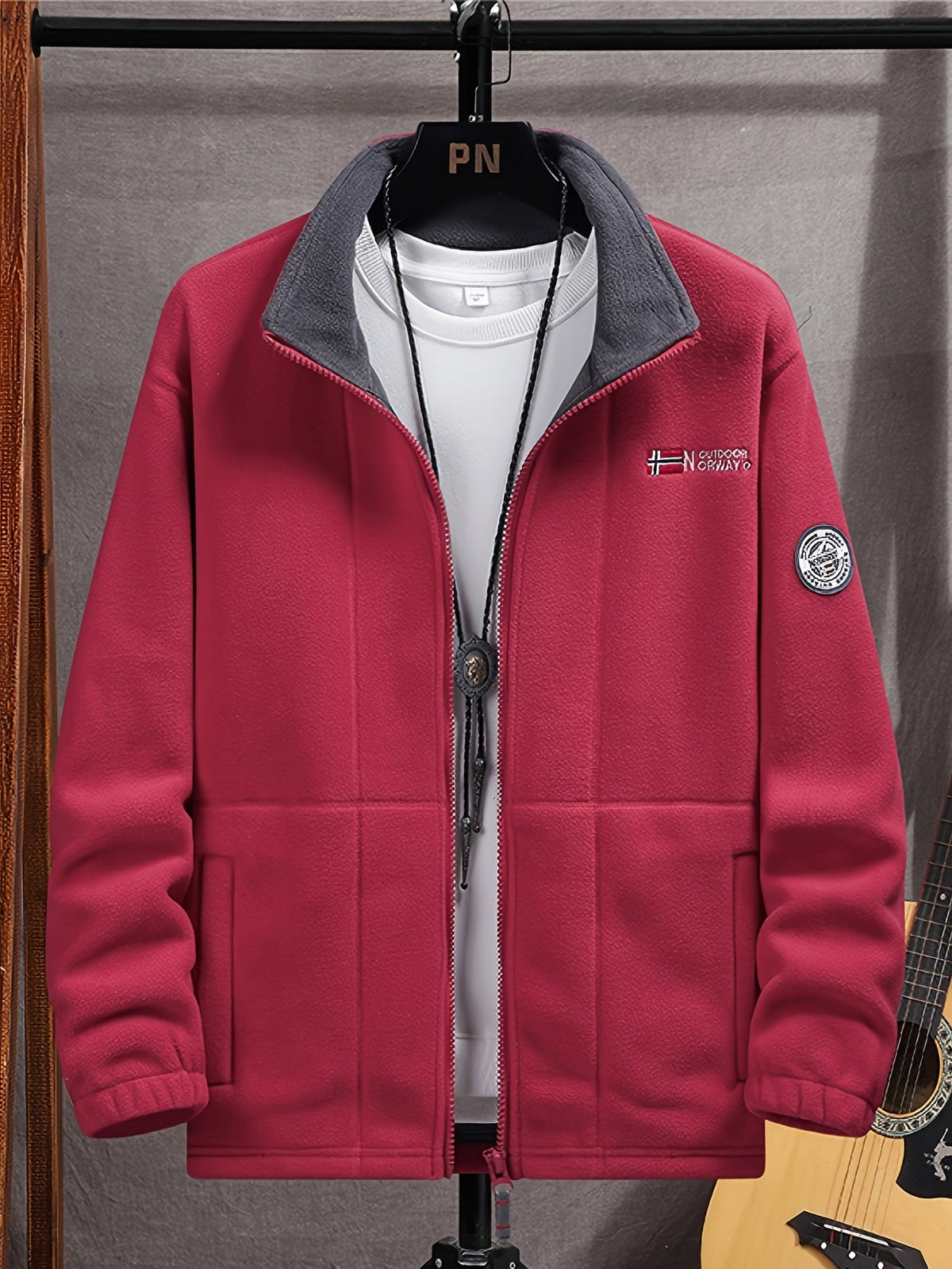 Men’s Full-Zip Fleece Jacket with Stand Collar – Alderwick
