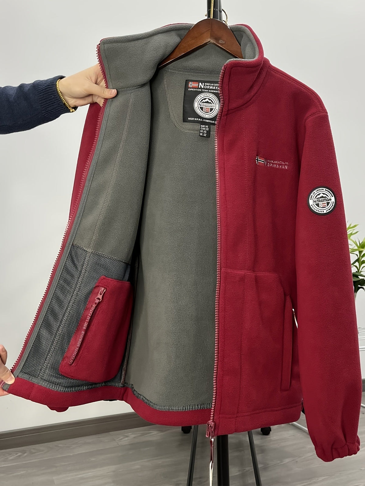 Men’s Full-Zip Fleece Jacket with Stand Collar – Alderwick