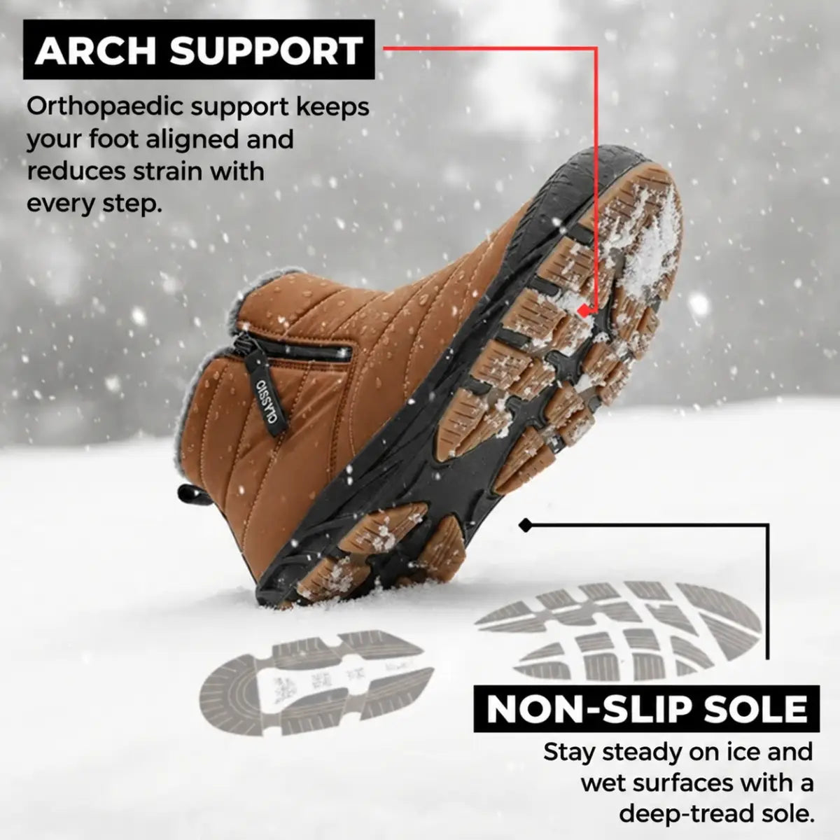 Metropolis - Waterproof Winter Ankle Boots with Faux-Fur Lining