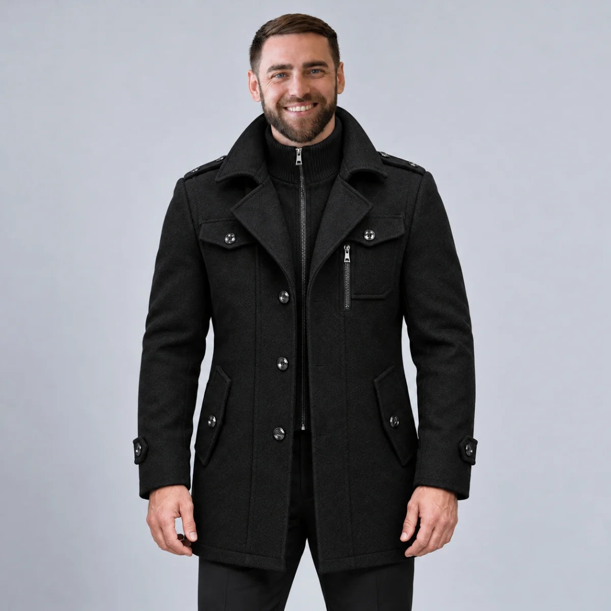 Peaky - Men’s Button-Front Overcoat