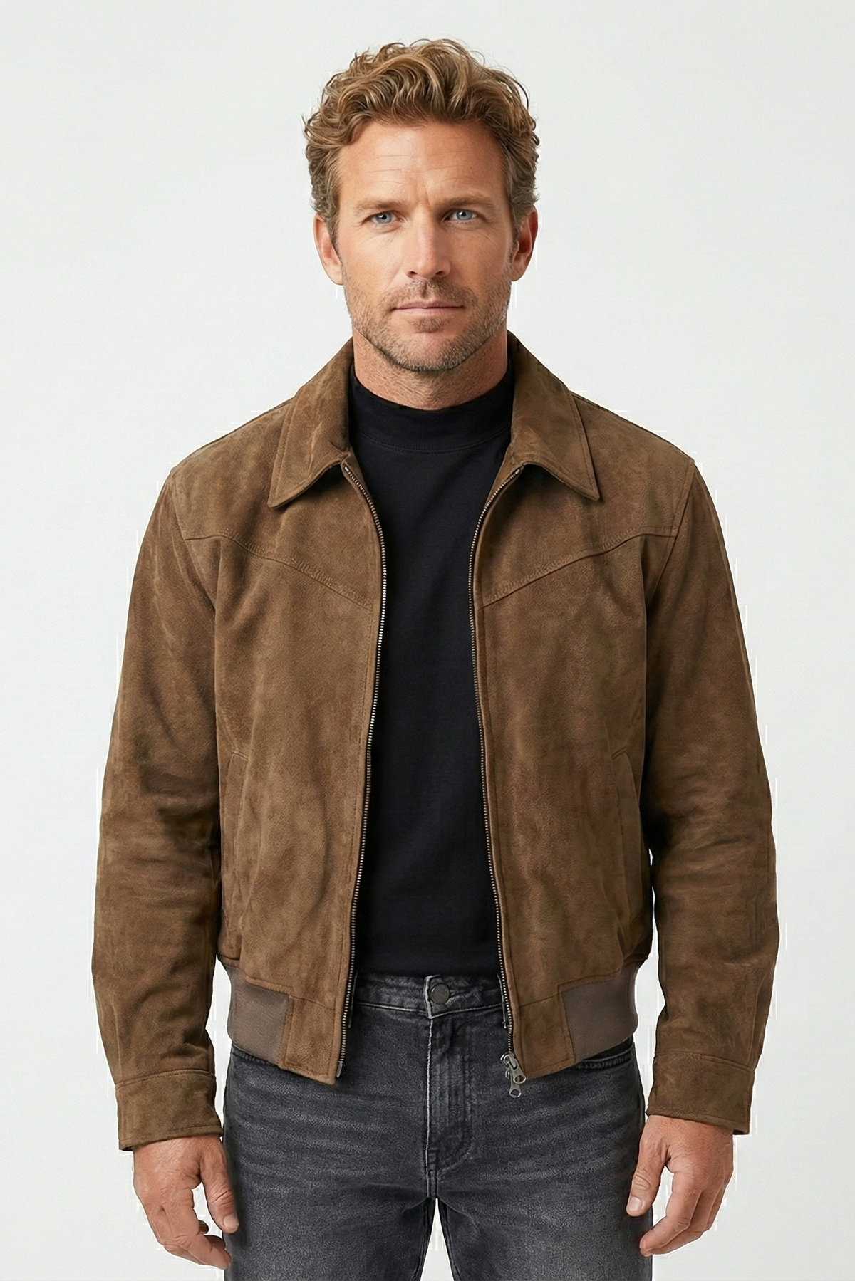 Chester - Men’s Suede Zip-Up Jacket