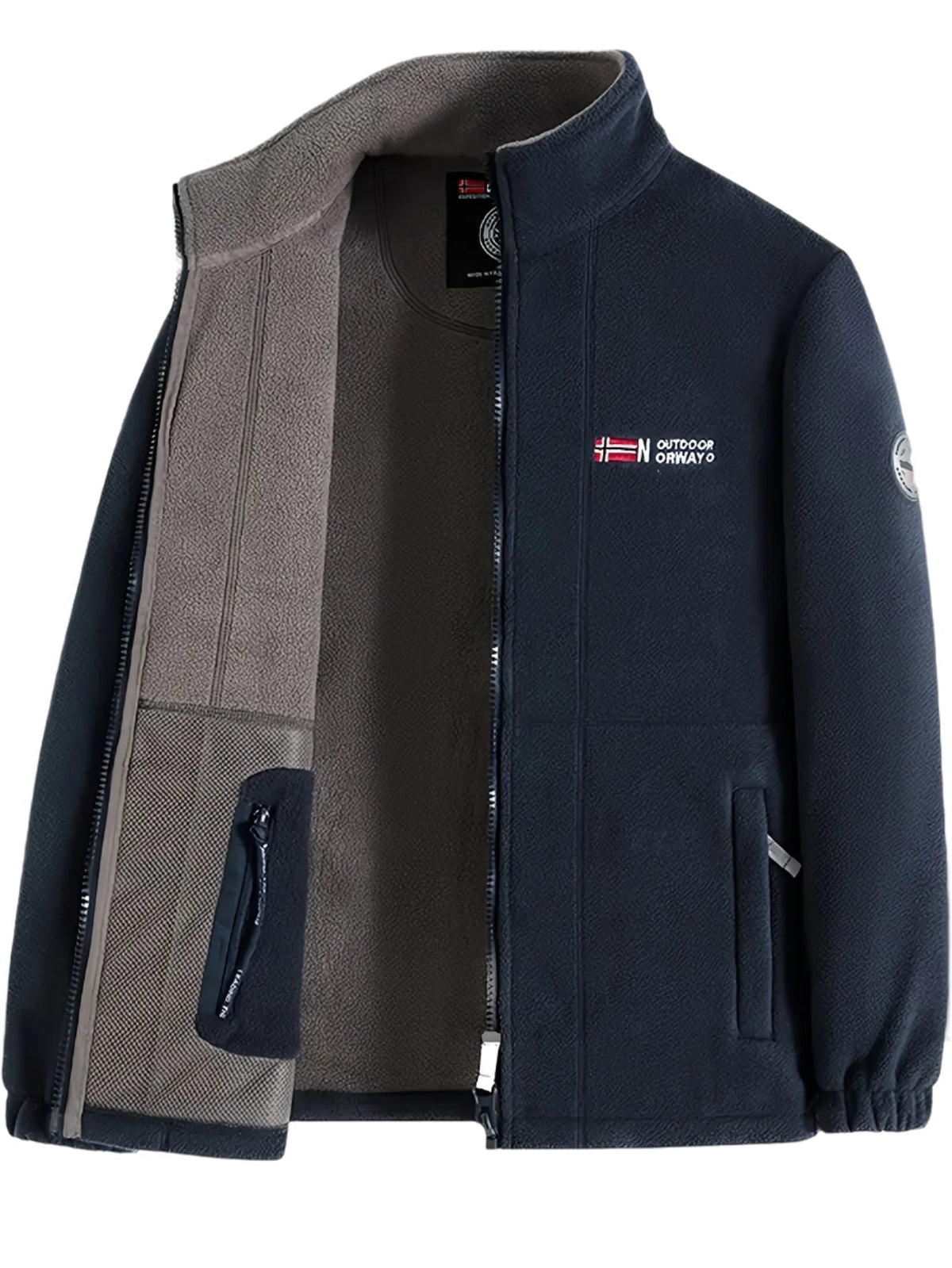Men’s Full-Zip Fleece Jacket with Stand Collar – Alderwick