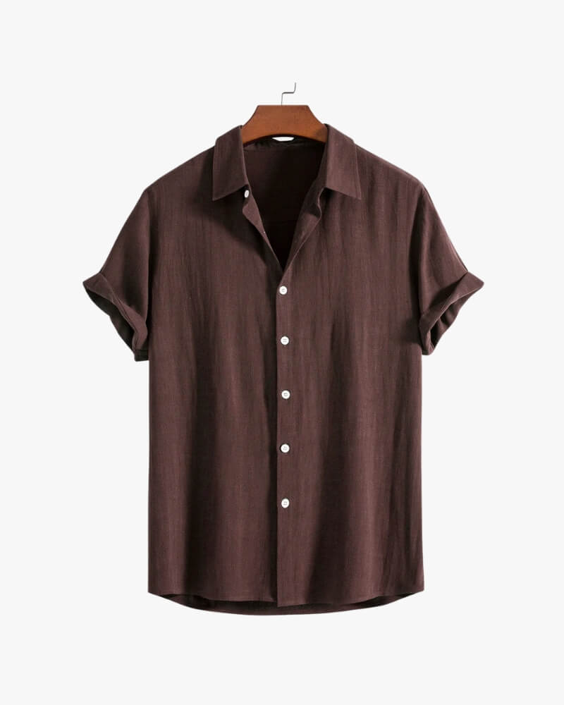 Chemise boutonnée en mélange de lin et de rayonne - OPLX - Atelier Opulence