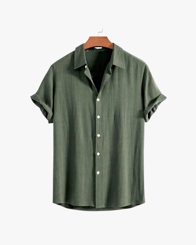 Chemise boutonnée en mélange de lin et de rayonne - OPLX - Atelier Opulence