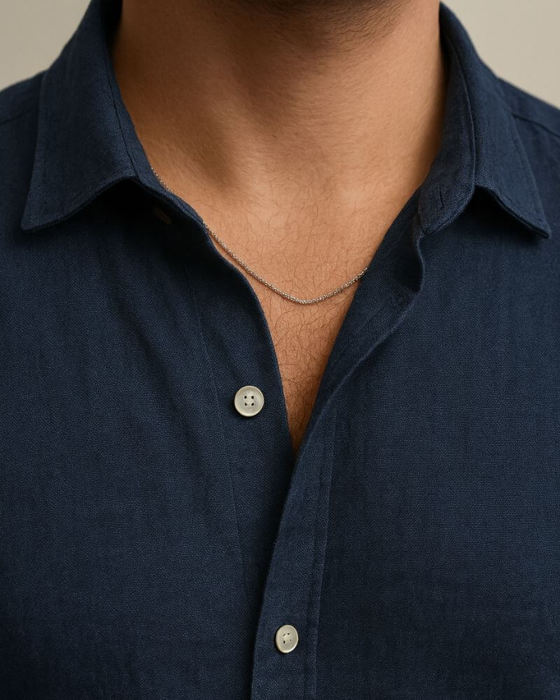 Chemise boutonnée en mélange de lin et de rayonne - OPLX - Atelier Opulence