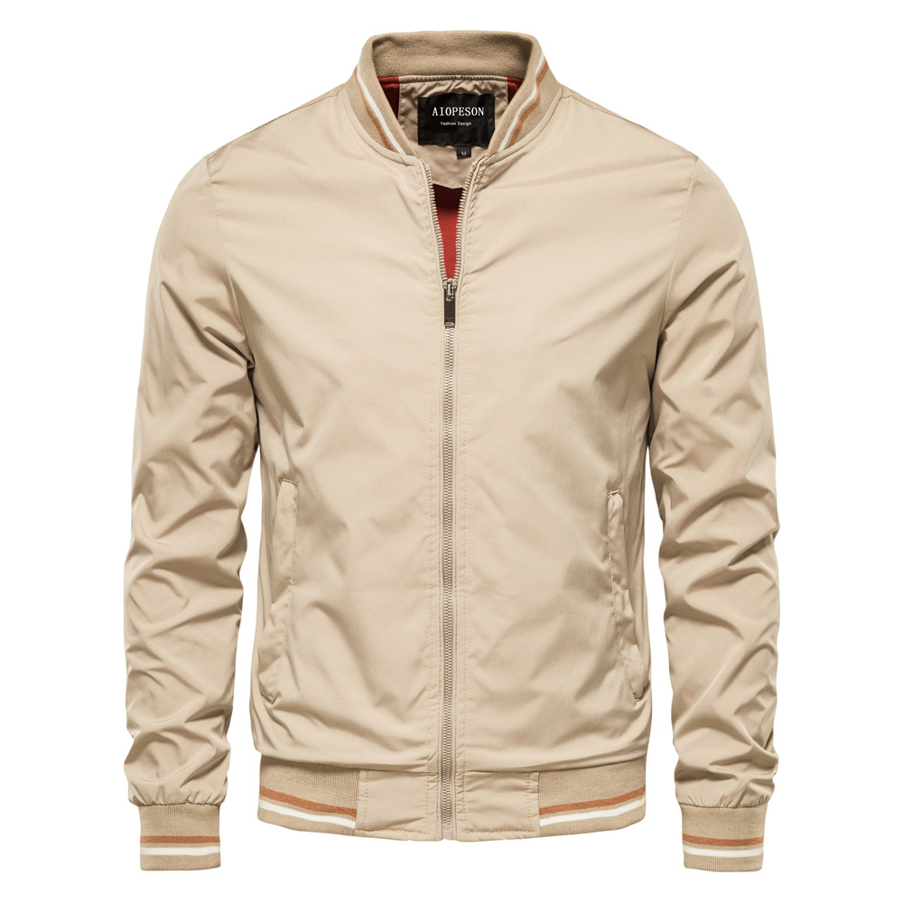 Men’s Zip-Up Bomber Jacket with Stand Collar – Kingsley