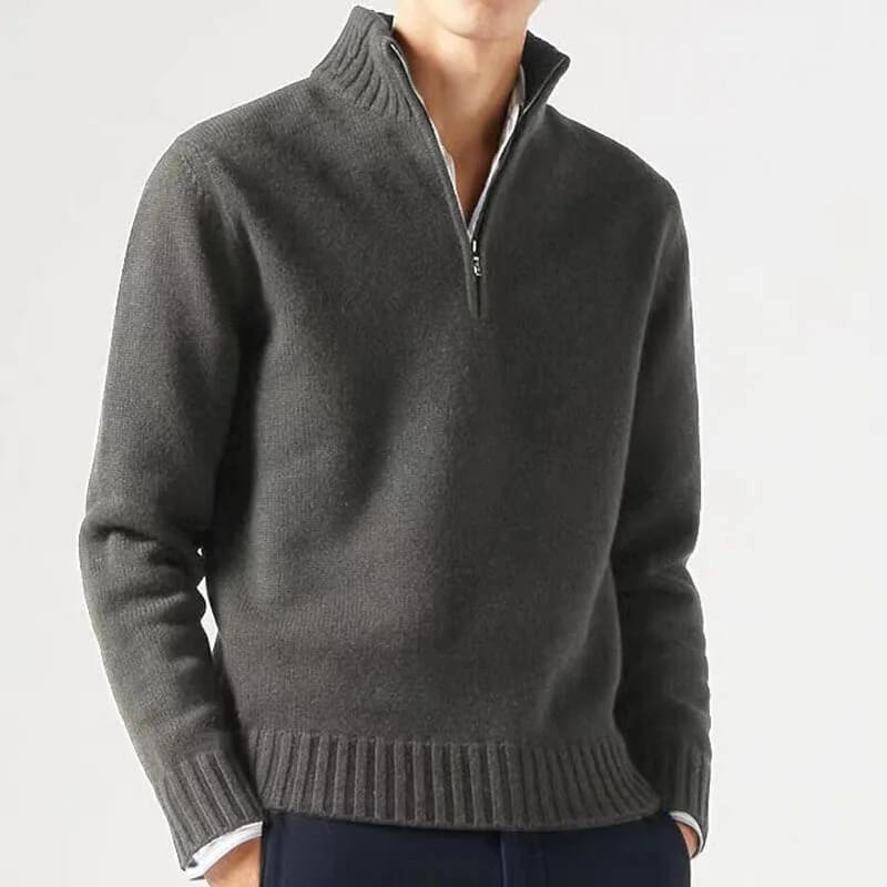 Marceau – Zip-Up Mock Neck Sweater