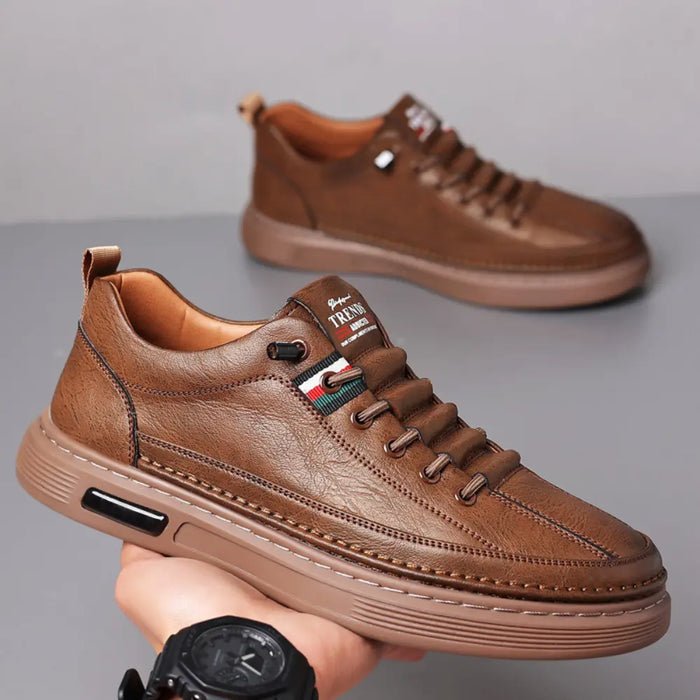 OPLX | Baskets décontractées en cuir véritable Vinny - OPLX - Atelier Opulence
